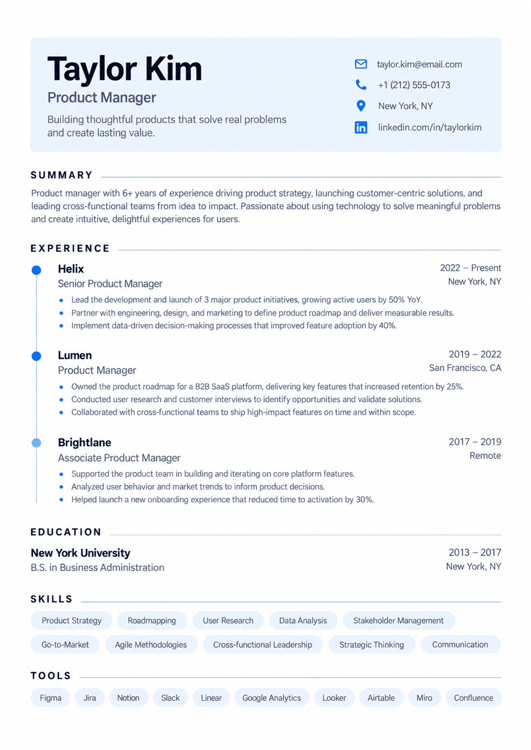 Atlas resume template