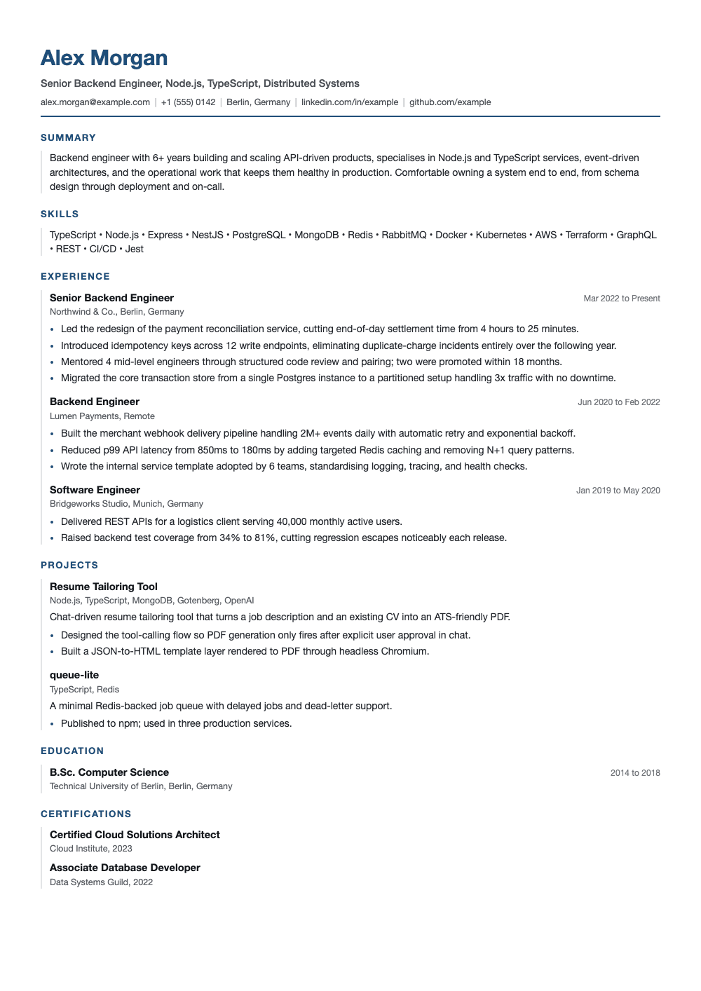 Modern resume template